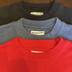 Lot Of 3 Pendleton Women Petite M Originals Pullover Ribbed Cotton Crew Sweater